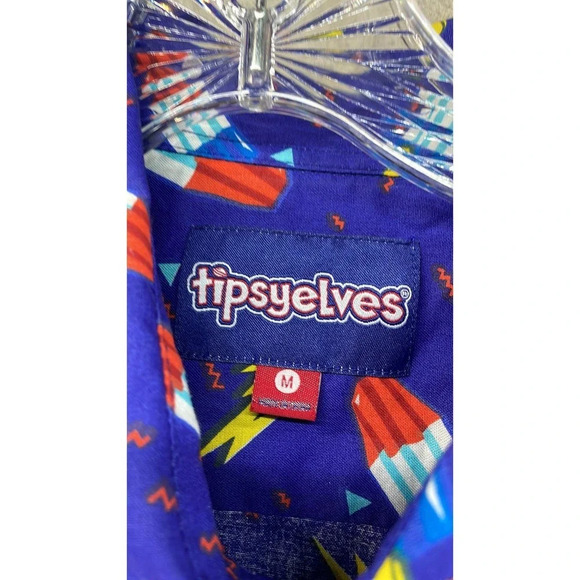 New Men's Tipsy Elves Novelty Popsicle Print Short Sleeve Shirt Size Medium (M) - Picture 5 of 11